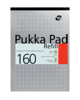 Pukka Pad Refill Pad Headbound Ruled with Margin Punched 80gsm 160pp A4 White